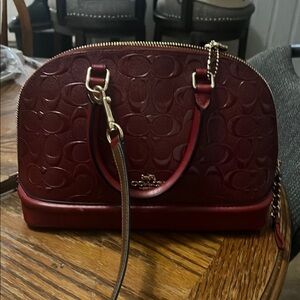 Coach Red Crossbody Bag with Luxurious Leather Finish Mini Sierra Satchel